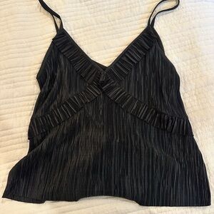 Zara Black Pleated Camisole Top